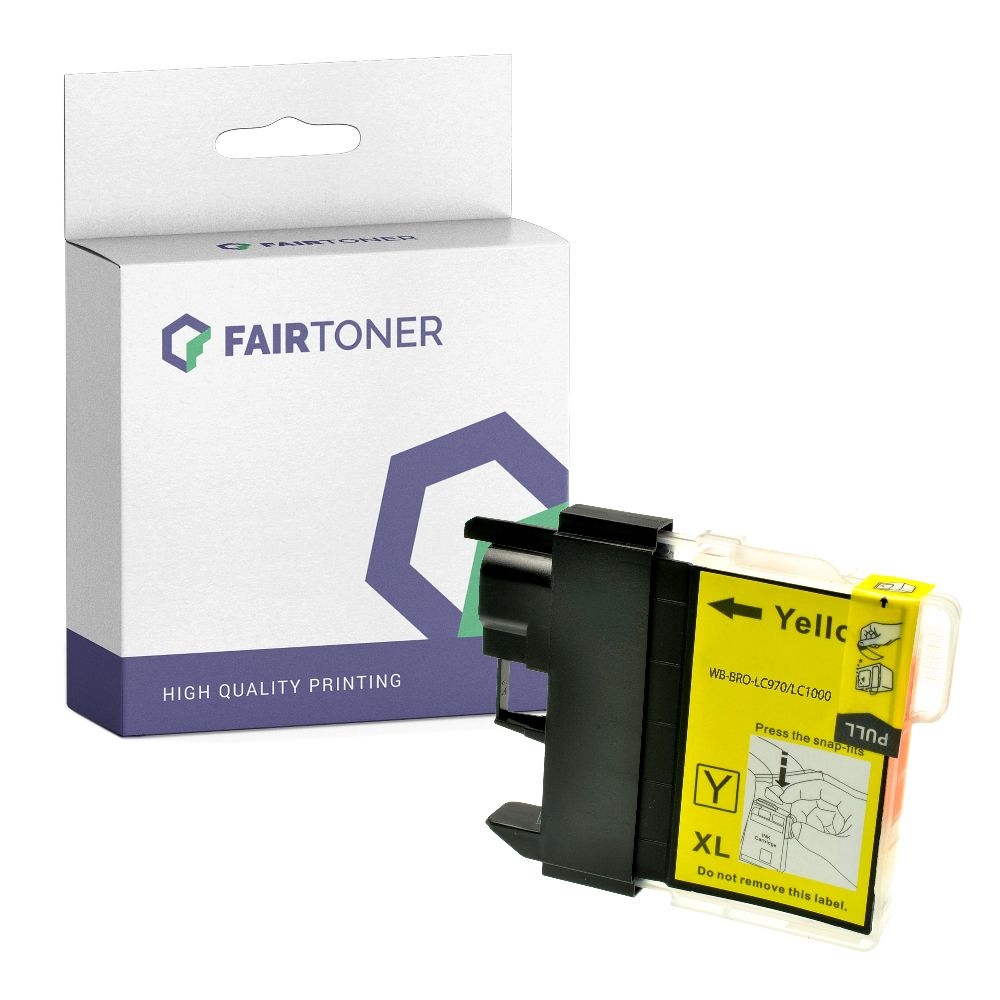 FairToner kompatibel für Brother Tintenpatrone LC-1000Y Gelb