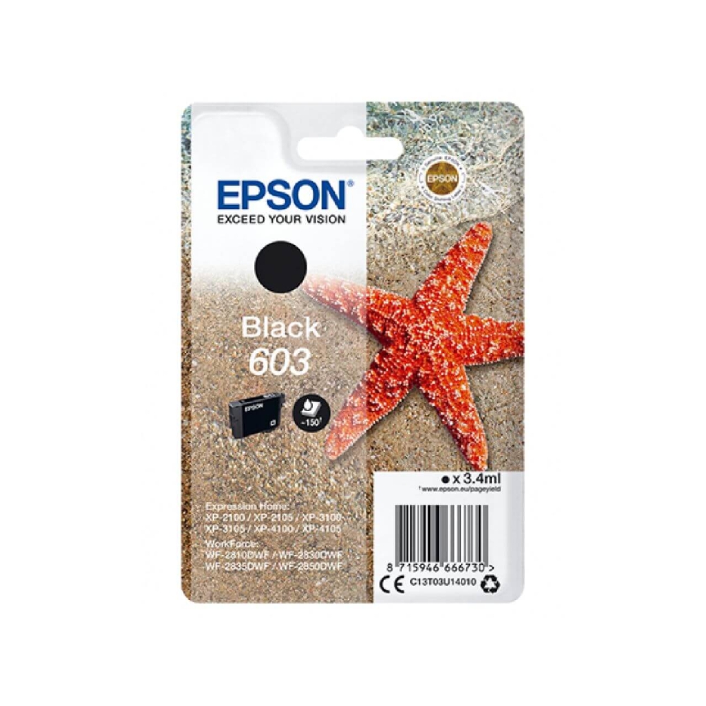 Original Epson Tintenpatrone C13T03U14010 / 603 Schwarz