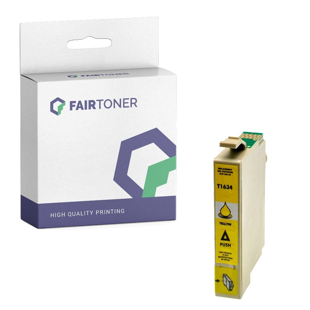 FairToner kompatibel für Epson Tintenpatrone C13T16344010 / 16XL Gelb [XL Füllmenge]