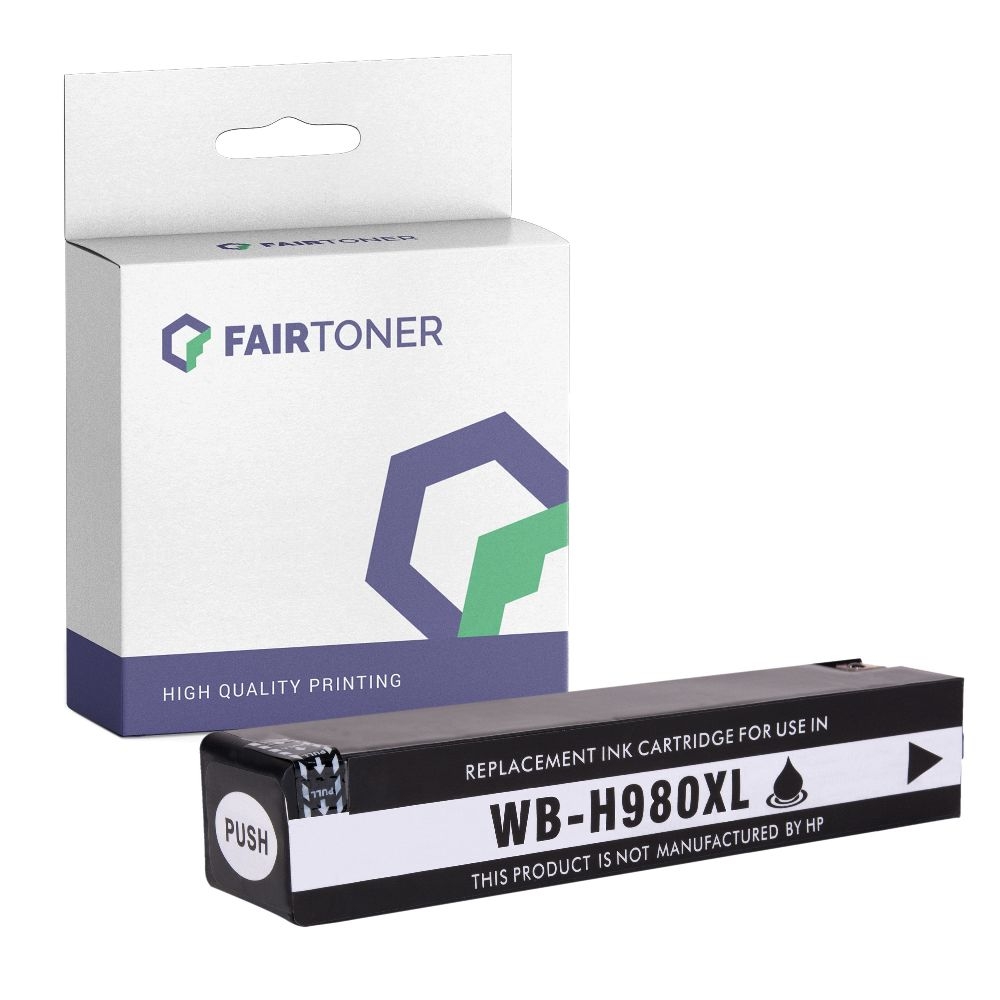 FairToner kompatibel für HP Tintenpatrone D8J10A / 980 Schwarz