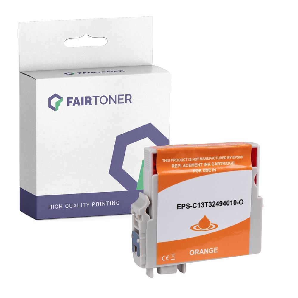 FairToner kompatibel für Epson Tintenpatrone C13T32494010 / T3249 Orange