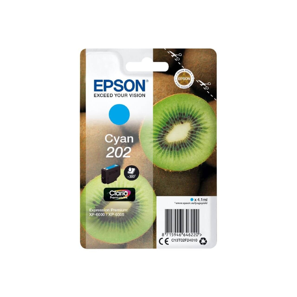 Original Epson Tintenpatrone C13T02F24010 / 202 Cyan