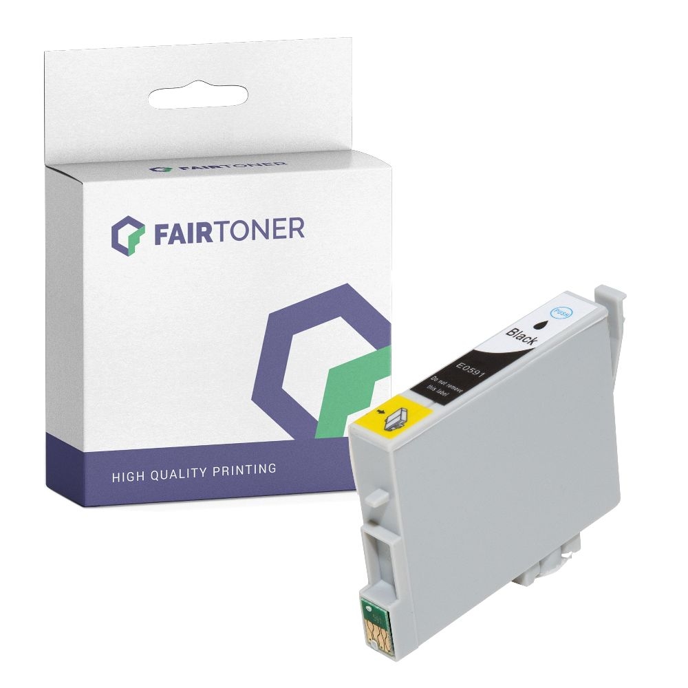 FairToner kompatibel für Epson Tintenpatrone C13T05914010 / T0591 Photo Schwarz