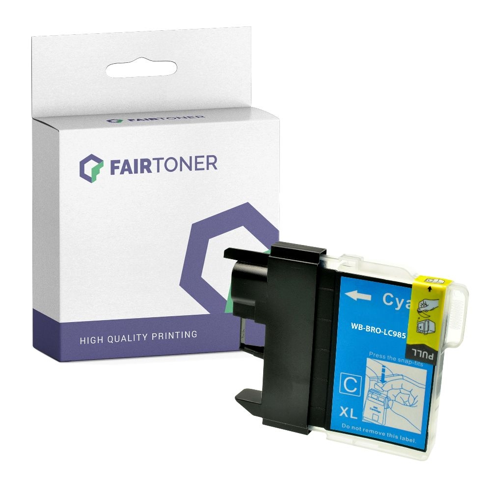 FairToner kompatibel für Brother Tintenpatrone LC-985C Cyan
