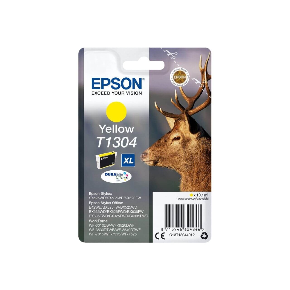 Original Epson Tintenpatrone C13T13044012 / T1304 Gelb