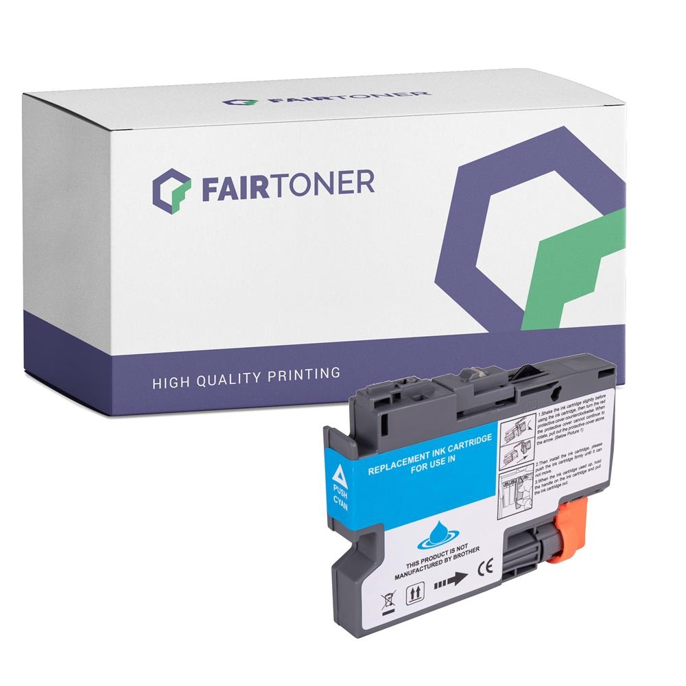 FairToner kompatibel für Brother Tintenpatrone LC-427XLC Cyan [XXL Füllmenge]