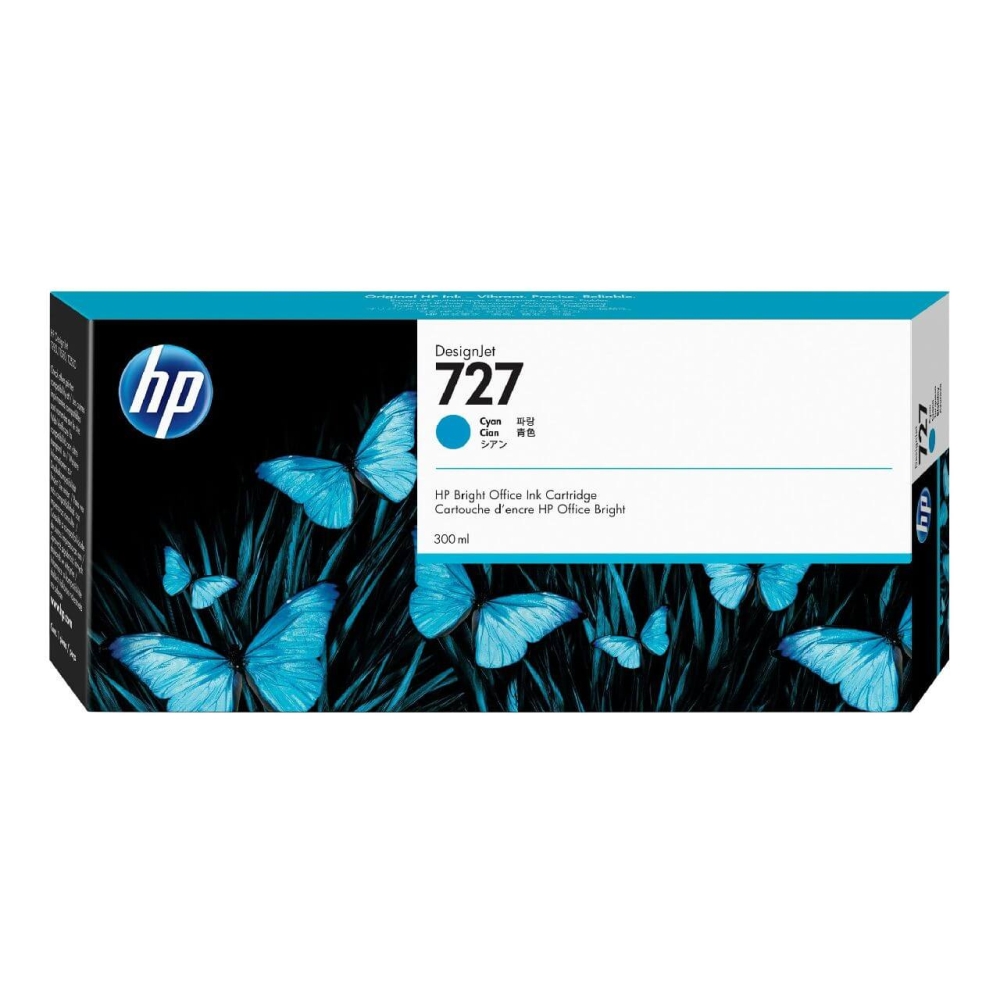 Original HP Tintenpatrone F9J76A / 727 Cyan