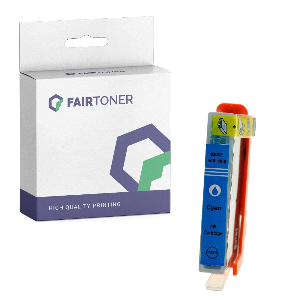 FairToner kompatibel für HP Tintenpatrone CD972AE / 920XL Cyan [XL Füllmenge]