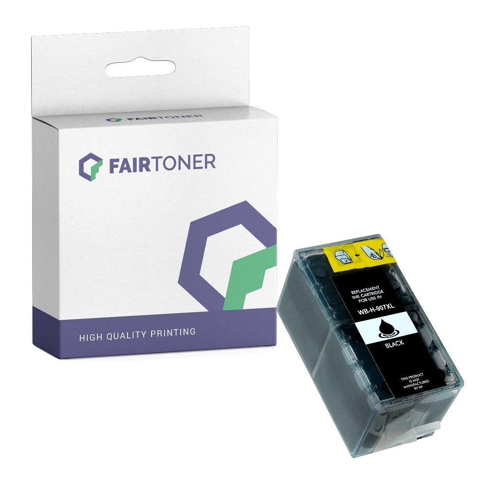 FairToner kompatibel für HP Tintenpatrone T6M19AE / 907XL Schwarz [XXL Füllmenge]