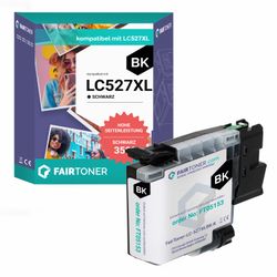 FairToner kompatibel für Brother Tintenpatrone LC-527XLBK Schwarz [XXL Füllmenge]