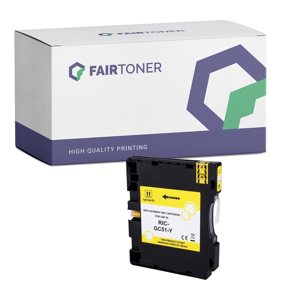 FairToner kompatibel für Ricoh Tintenpatrone 405865 / GC-51YH Gelb