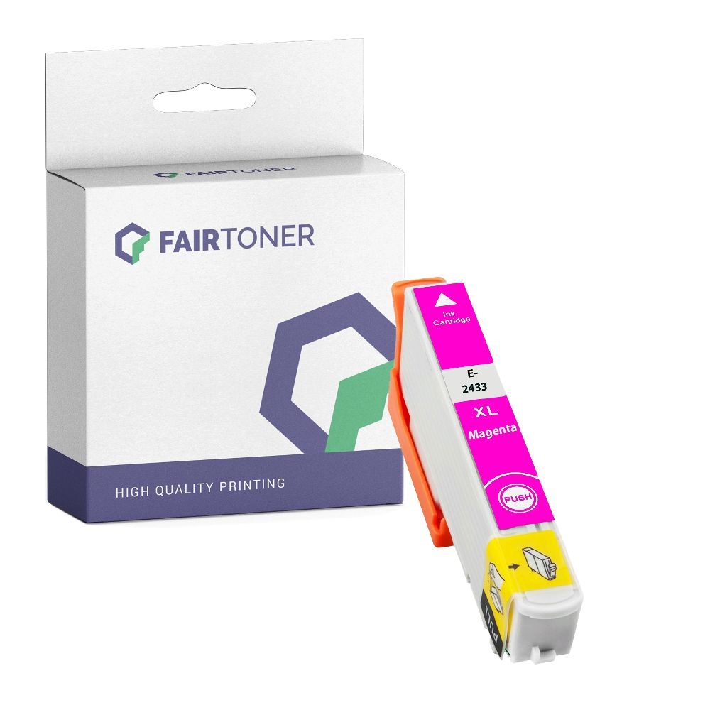 FairToner kompatibel für Epson Tintenpatrone C13T24334010 / 24XL Magenta [XL Füllmenge]