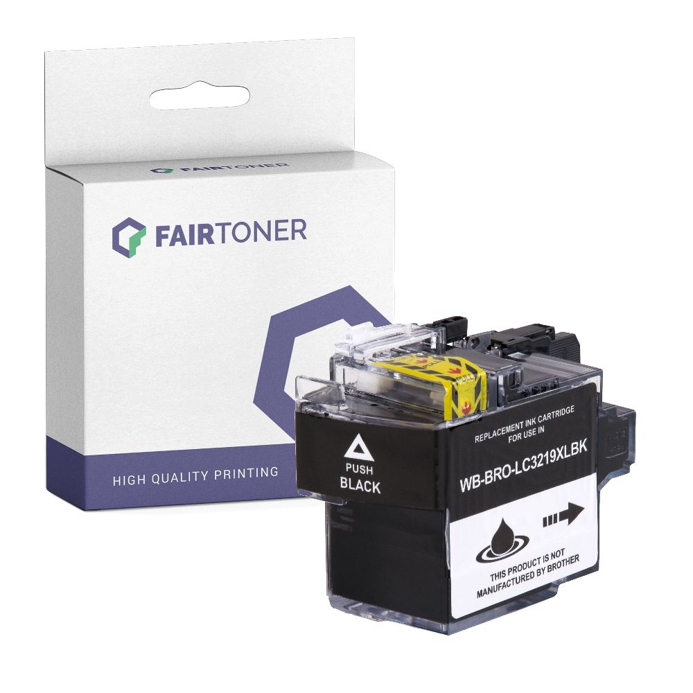 FairToner kompatibel für Brother Tintenpatrone LC-3219XLBK Schwarz [XL Füllmenge]