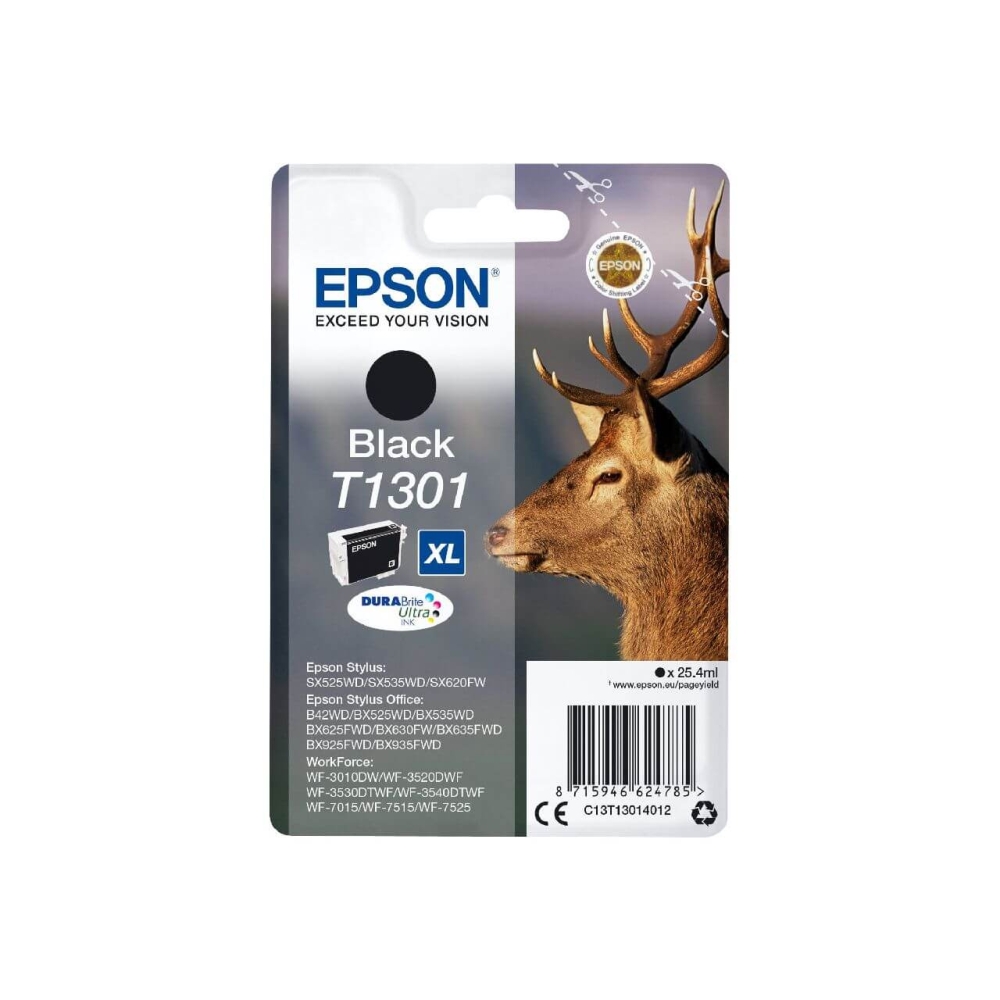 Original Epson Tintenpatrone C13T13014010 / T1301 Schwarz