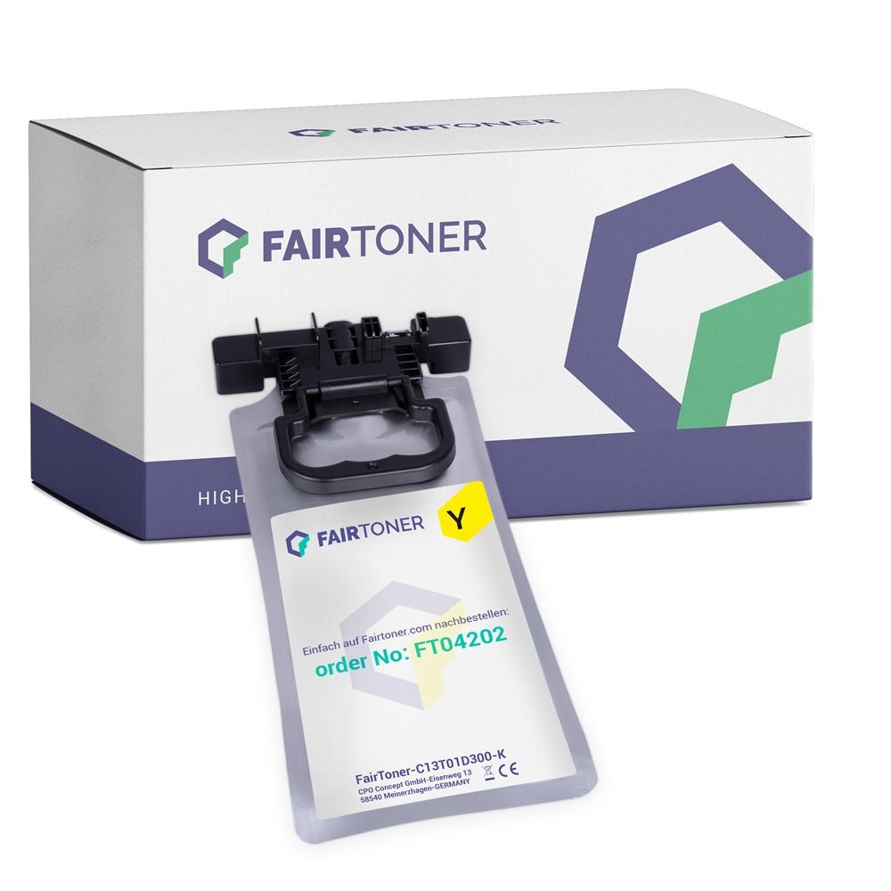FairToner kompatibel für Epson Tintenpatrone C13T01D400 / T01D4 Gelb [XL Füllmenge]