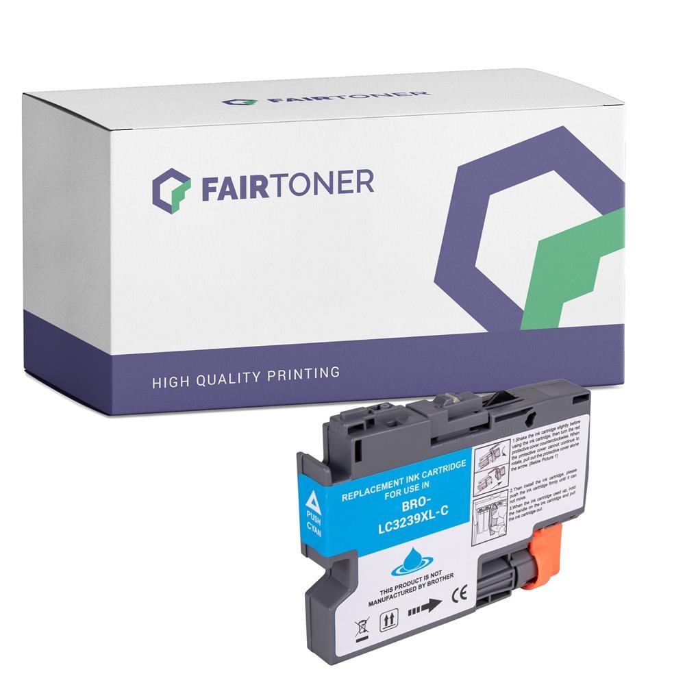 FairToner kompatibel für Brother Tintenpatrone LC-3239XLC Cyan