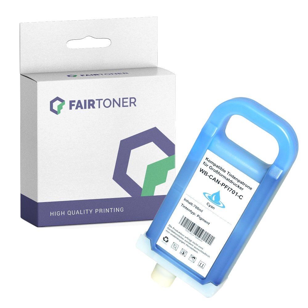 FairToner kompatibel für Canon Tintenpatrone 0901B001 / PFI-701C Cyan