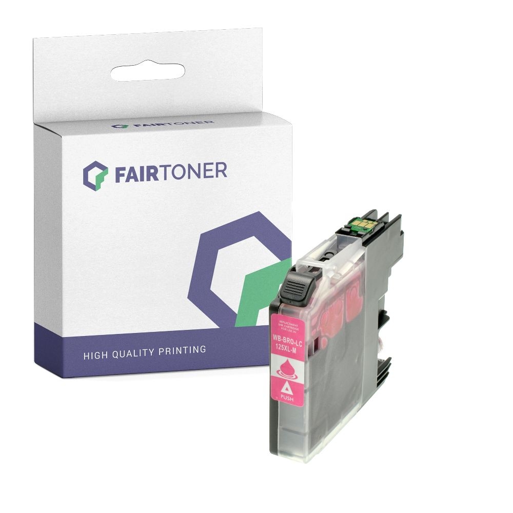 FairToner kompatibel für Brother Tintenpatrone LC-125XLM Magenta [XL Füllmenge]