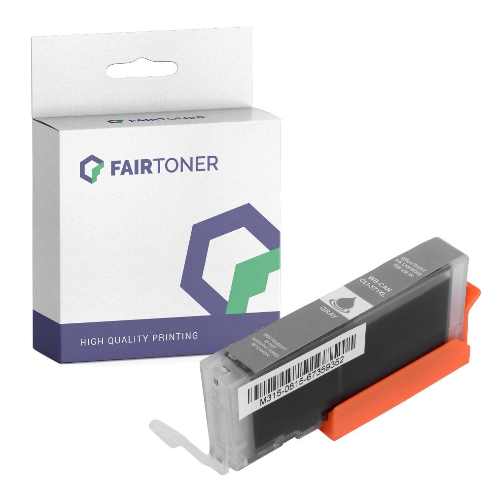 FairToner kompatibel für Canon Tintenpatrone 0335C001 / CLI-571GYXL Grau
