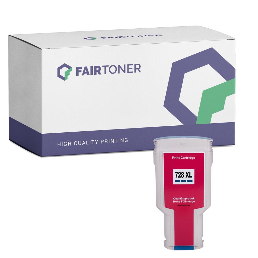 FairToner kompatibel für HP Tintenpatrone F9K17A / 728 Cyan