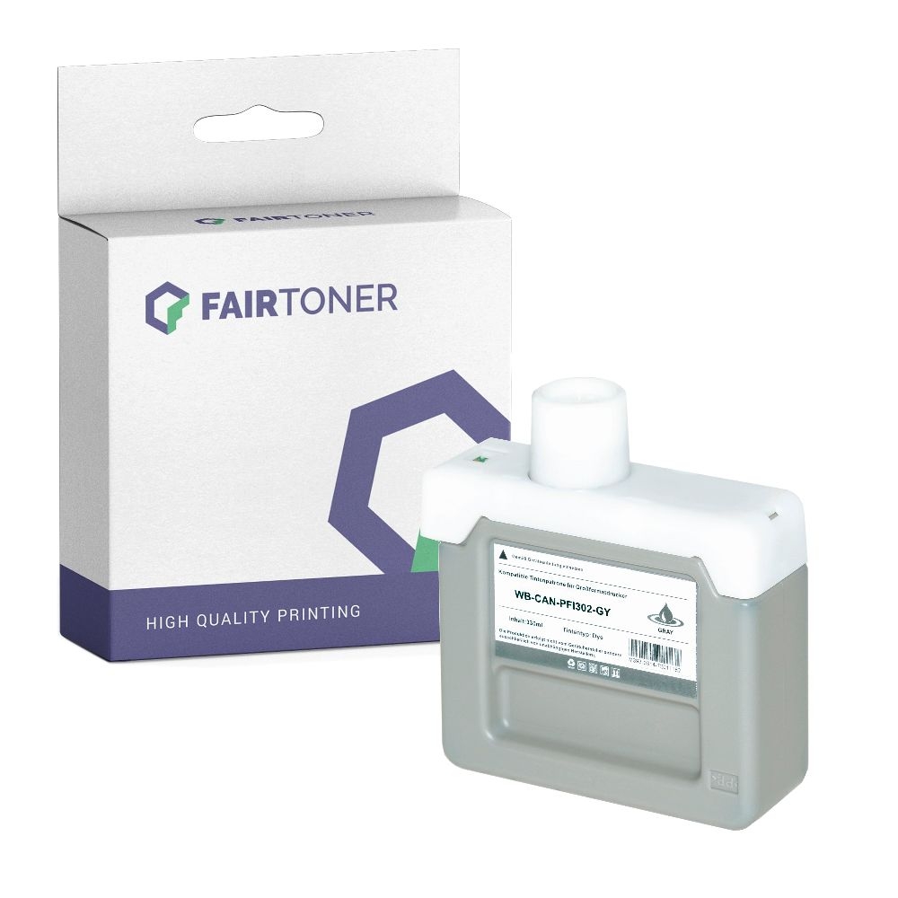 FairToner kompatibel für Canon Tintenpatrone 2217B001 / PFI-302GY Grau