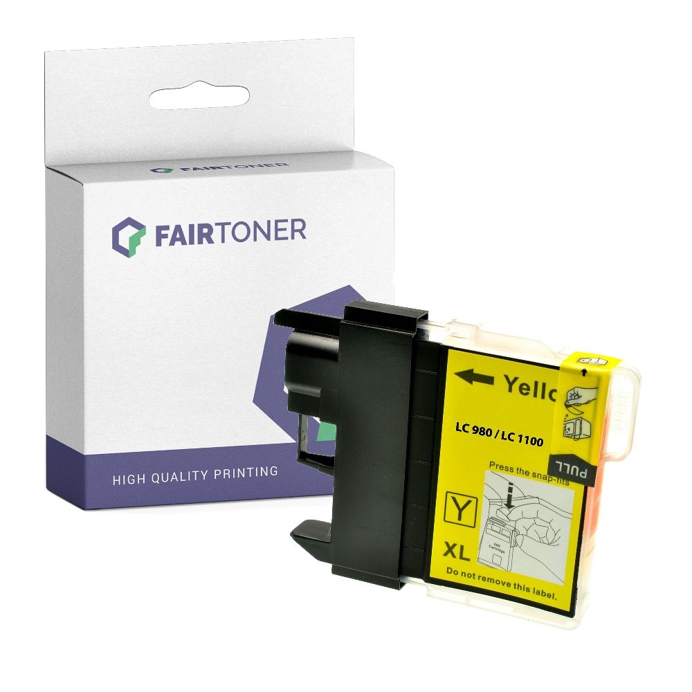 FairToner kompatibel für Brother Tintenpatrone LC-1100Y Gelb
