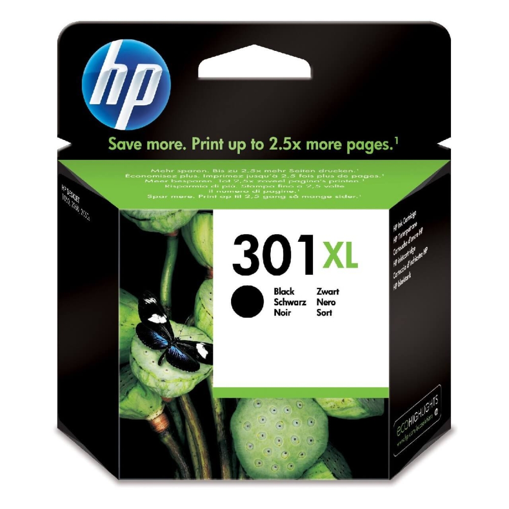Original HP Tintenpatrone CH563EE / 301XL Schwarz [XL Füllmenge]