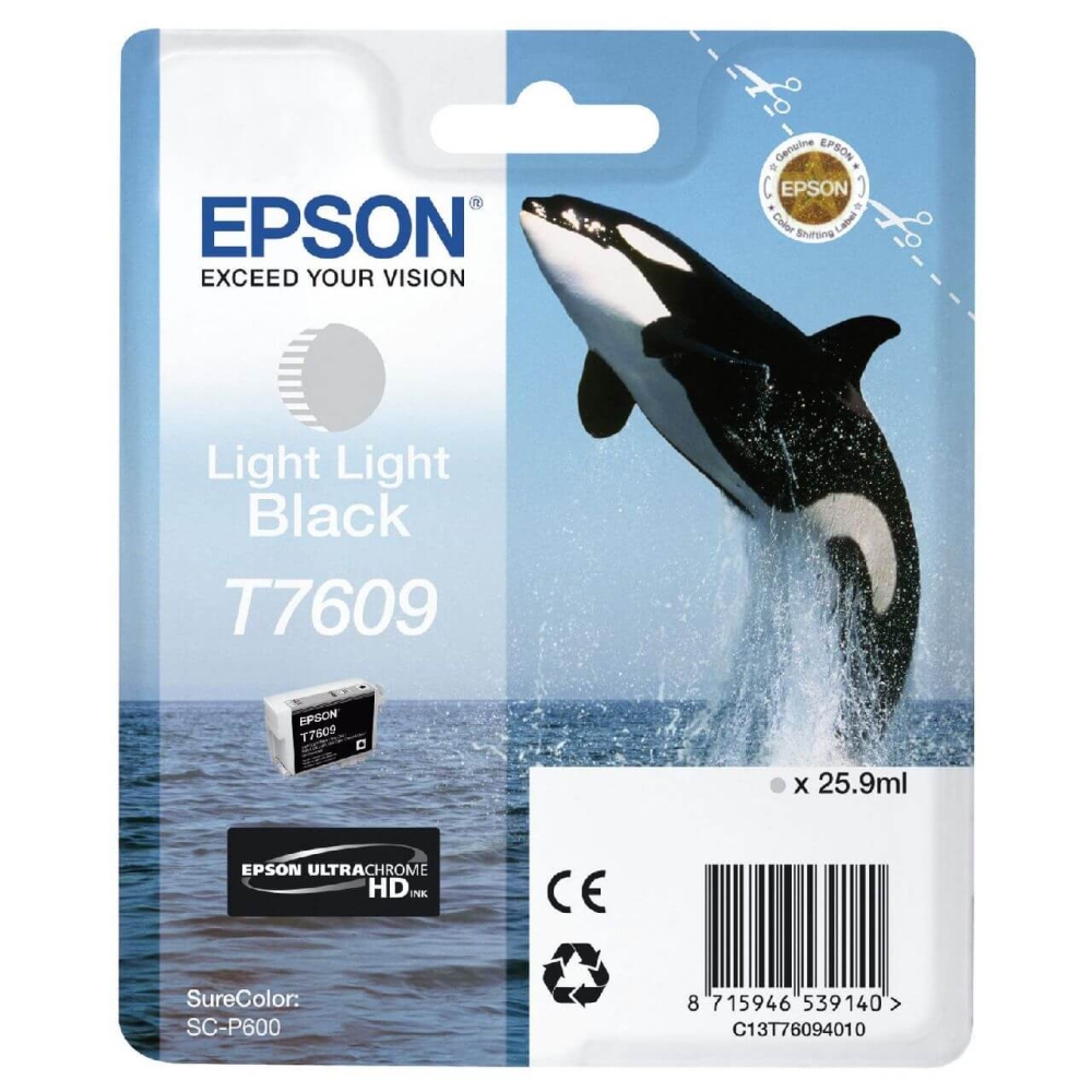 Original Epson Tintenpatrone C13T76094010 / T7609 Hell Hell Schwarz
