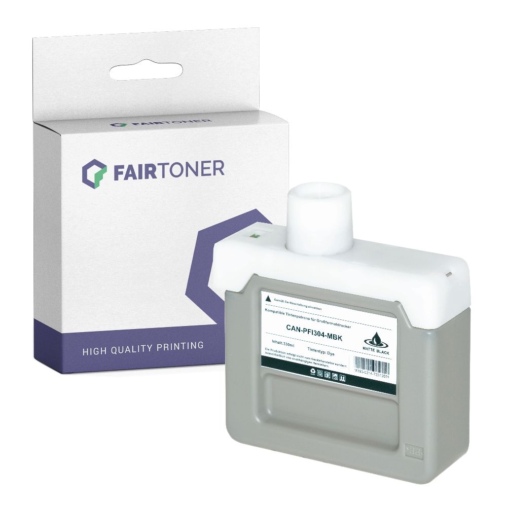 FairToner kompatibel für Canon Tintenpatrone 3848B005 / PFI-304MBK Matt Schwarz