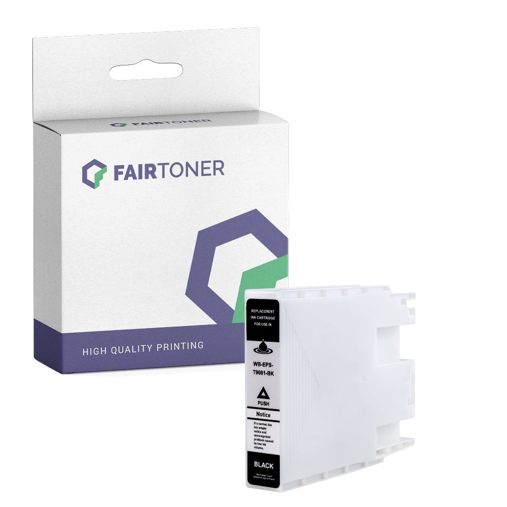 FairToner kompatibel für Epson Tintenpatrone C13T908140 / T9081 Schwarz