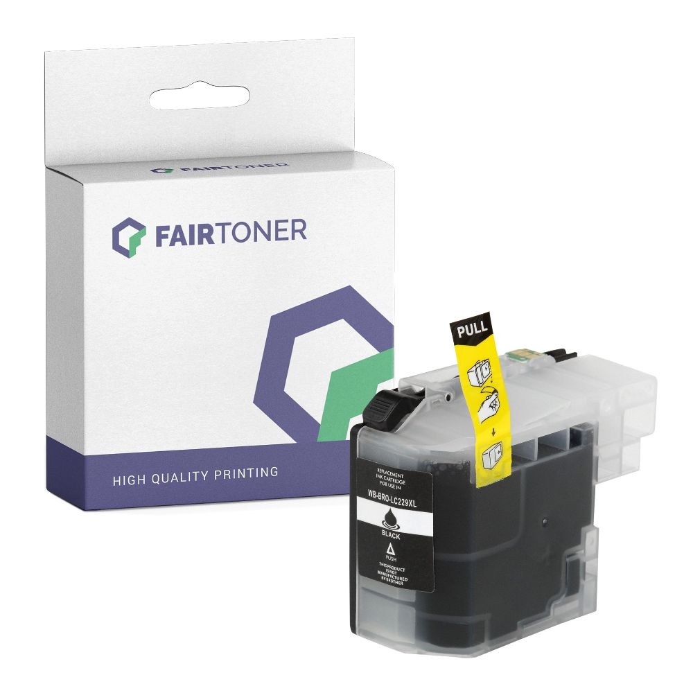 FairToner kompatibel für Brother Tintenpatrone LC-229XLBK Schwarz [XXXXL Füllmenge]