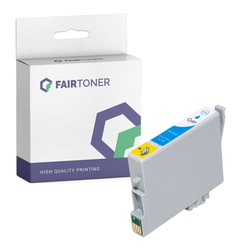 FairToner kompatibel für Epson Tintenpatrone C13T05924010 / T0592 Cyan