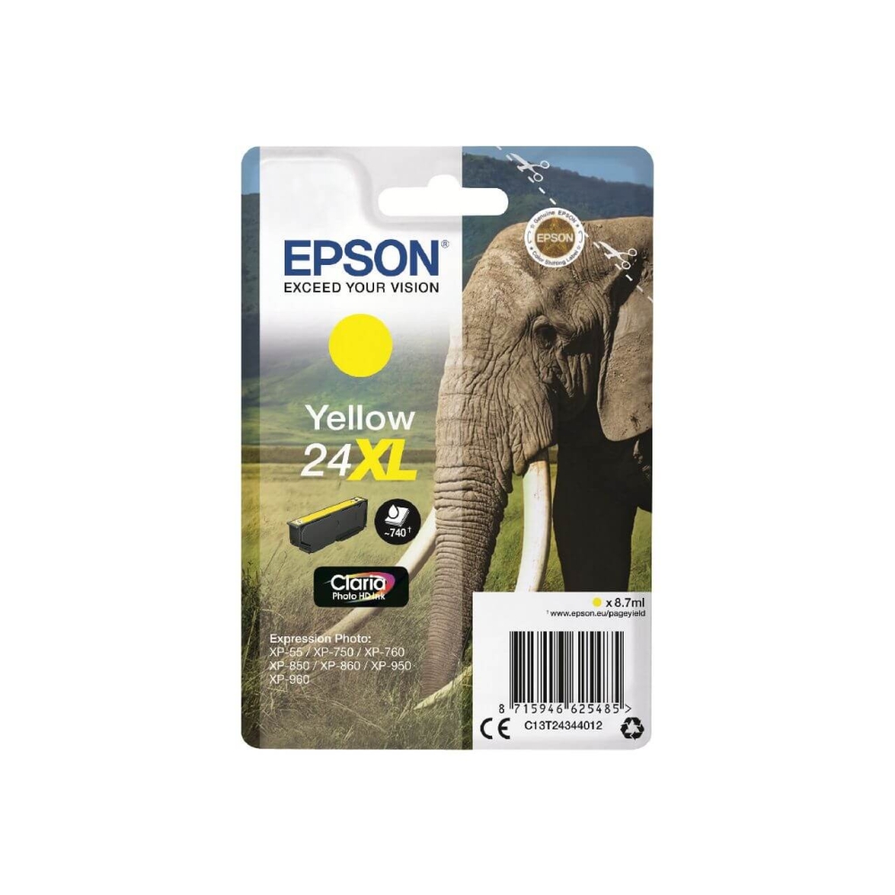 Original Epson Tintenpatrone C13T24344012 / 24XL Gelb