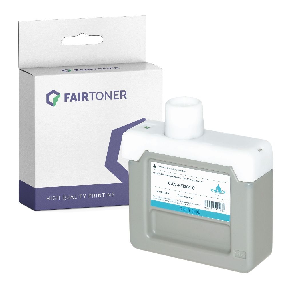 FairToner kompatibel für Canon Tintenpatrone 3850B005 / PFI-304C Cyan