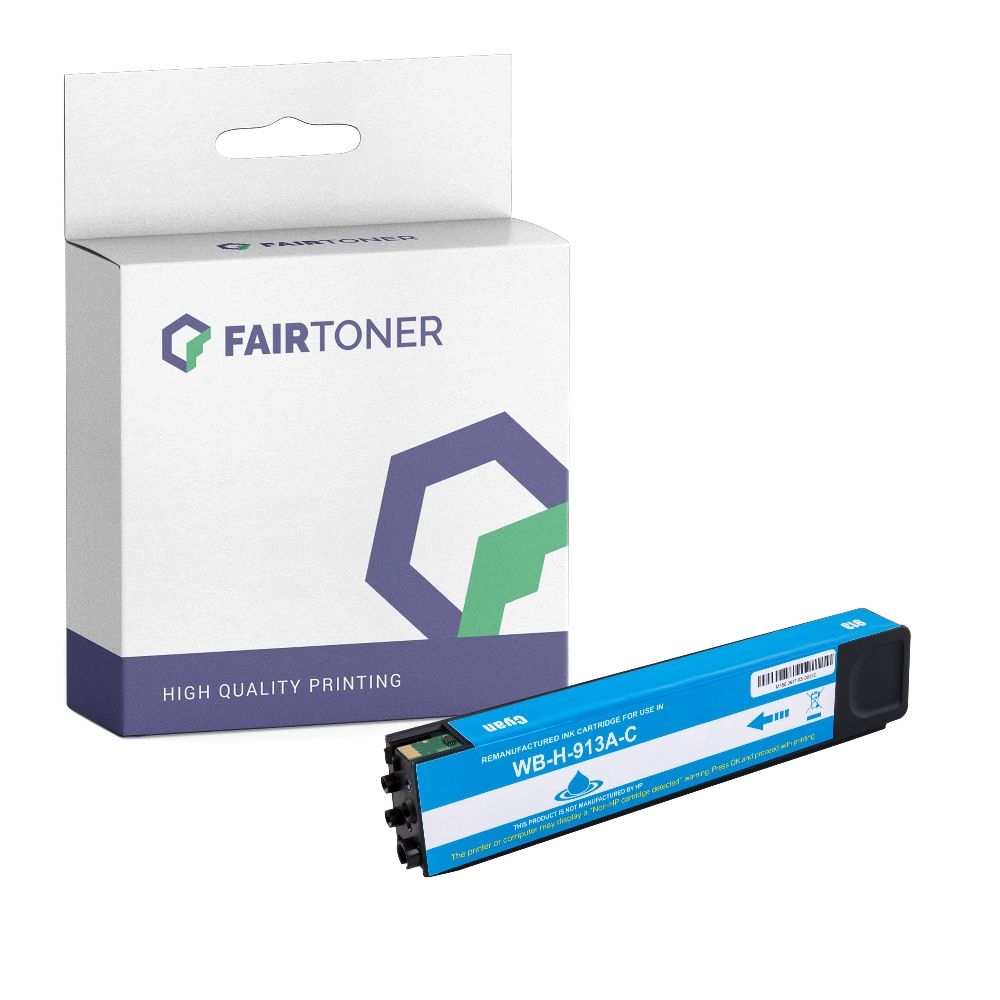 FairToner kompatibel für HP Tintenpatrone F6T77AE / 913A Cyan
