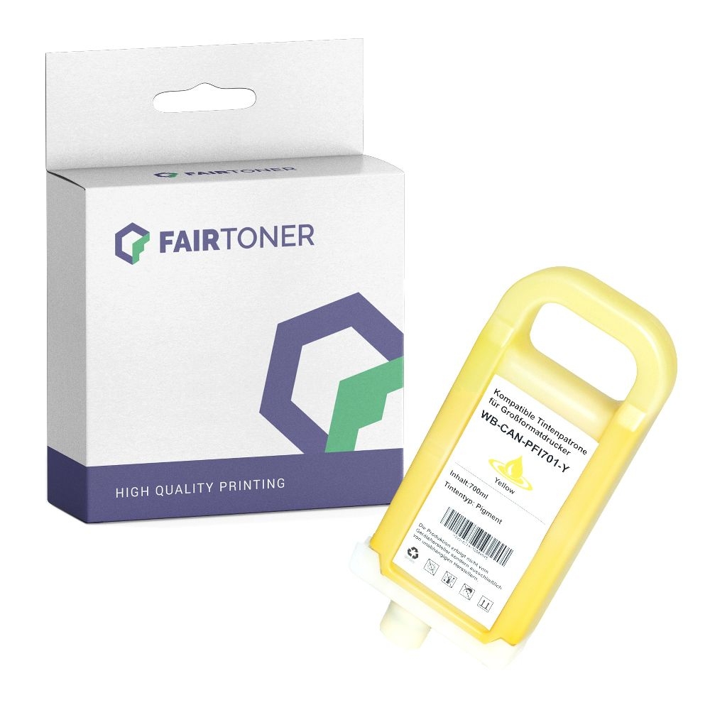 FairToner kompatibel für Canon Tintenpatrone 0903B001 / PFI-701Y Gelb