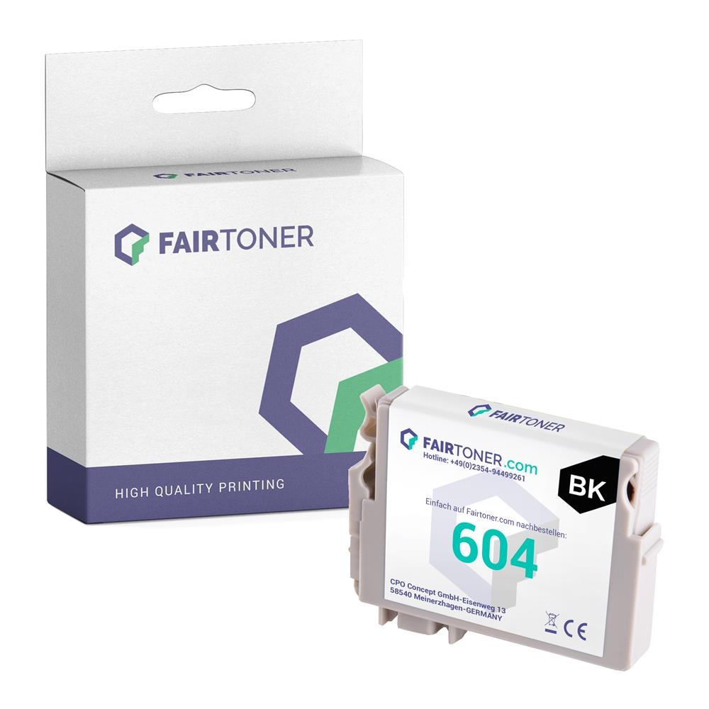 FairToner kompatibel für Epson Tintenpatrone C13T10G14010 / 604 Schwarz