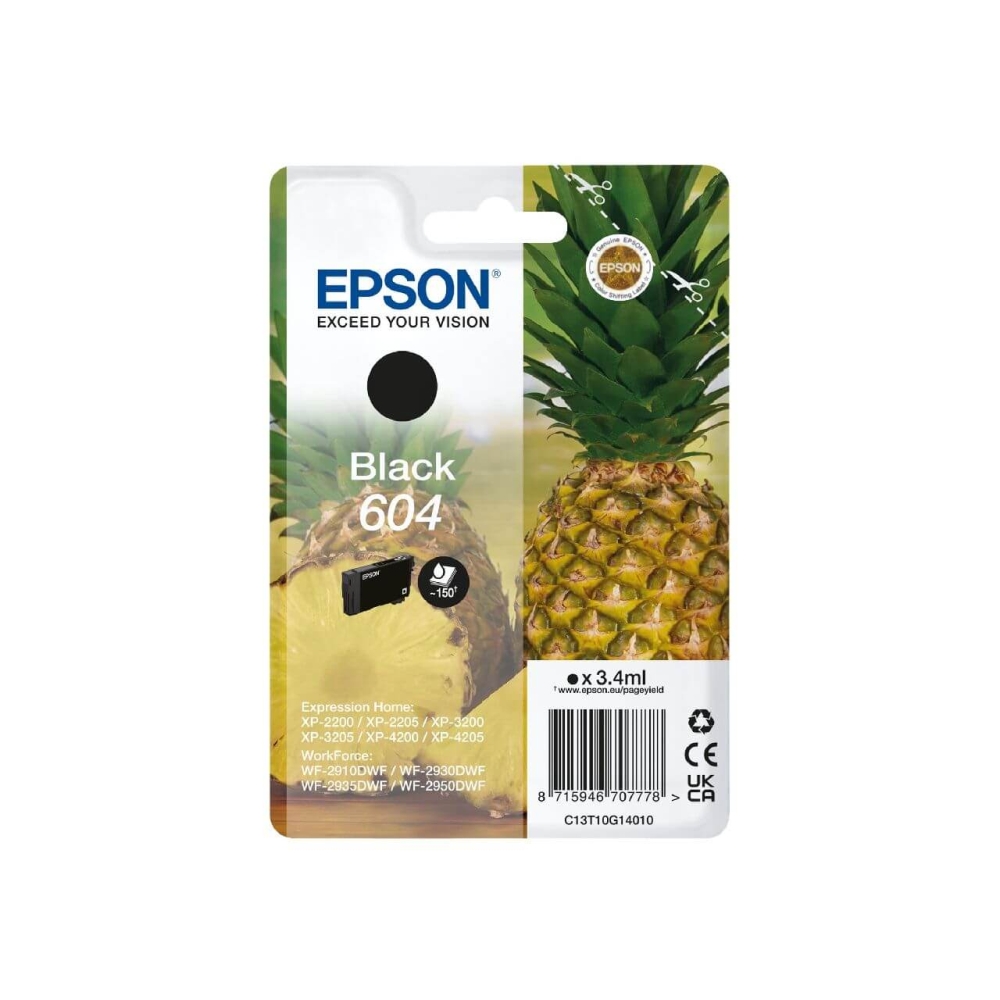 Original Epson Tintenpatrone C13T10G14010 / 604 Schwarz