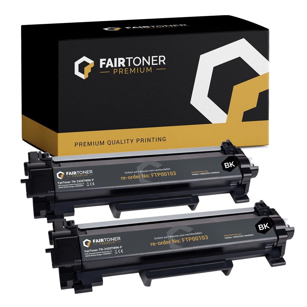 FairToner Premium Set 2 Toner Brother TN2420TWIN bk