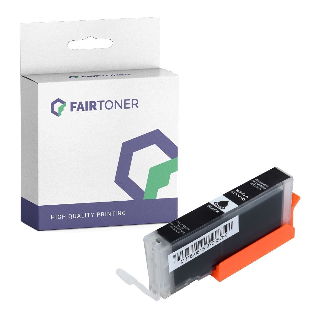 FairToner kompatibel für Canon Tintenpatrone 2052C001 / CLI-581BKXL Schwarz [XL Füllmenge]