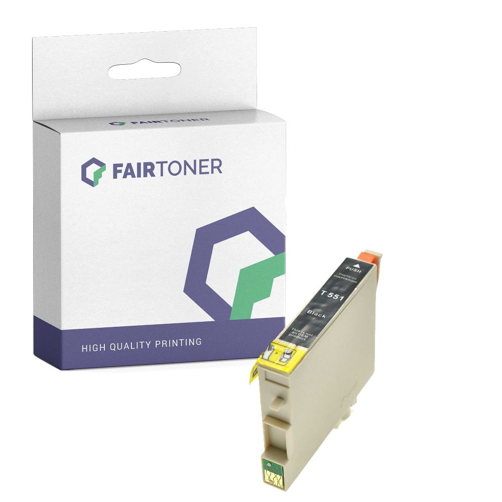 FairToner kompatibel für Epson Tintenpatrone C13T05514010 / T0551 Schwarz