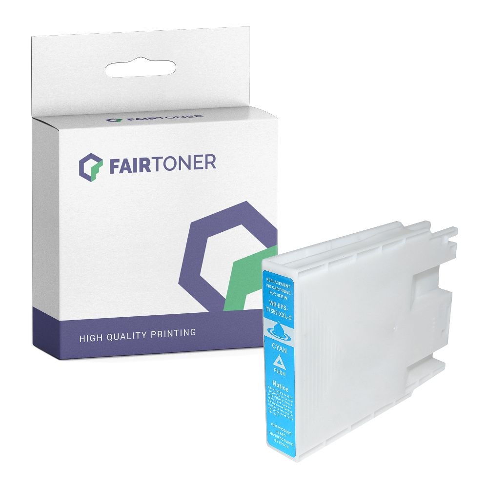 FairToner kompatibel für Epson Tintenpatrone C13T755240 / T7552 Cyan