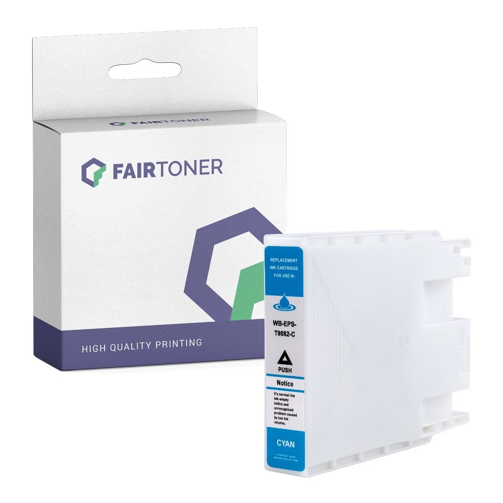 FairToner kompatibel für Epson Tintenpatrone C13T908240 / T9082 Cyan