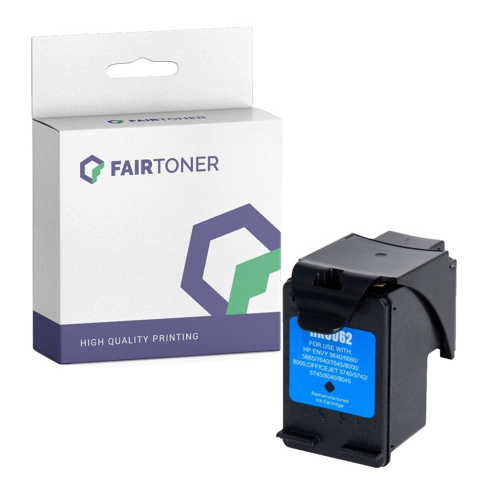 FairToner kompatibel für HP Tintenpatrone C2P05AE / 62XL Schwarz [XL Füllmenge]