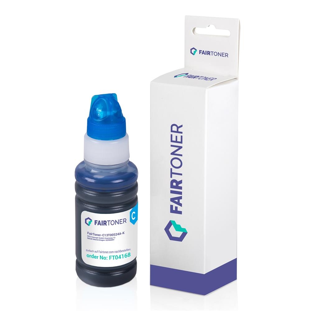 FairToner kompatibel für Epson Tintenpatrone C13T00S24A / 103 Cyan