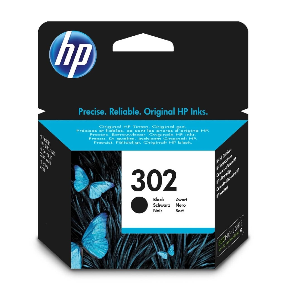 Original HP Tintenpatrone F6U66AE / 302 Schwarz
