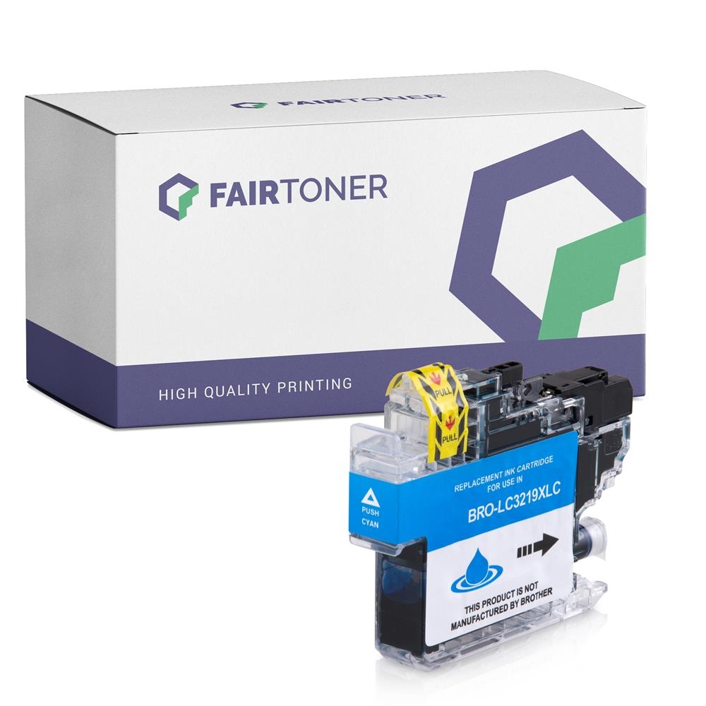 FairToner kompatibel für Brother Tintenpatrone LC-421XLC Cyan [XXL Füllmenge]
