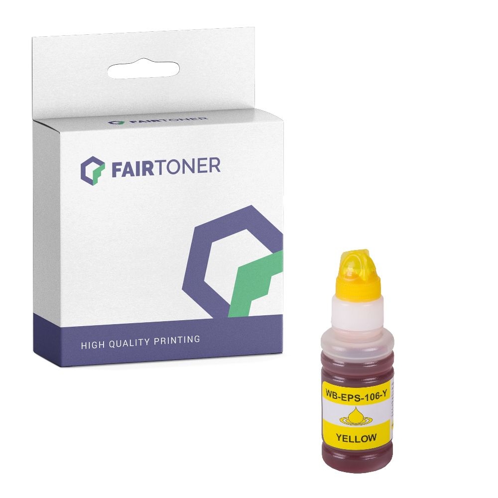FairToner kompatibel für Epson Tintenpatrone C13T00R440 / 106 Gelb