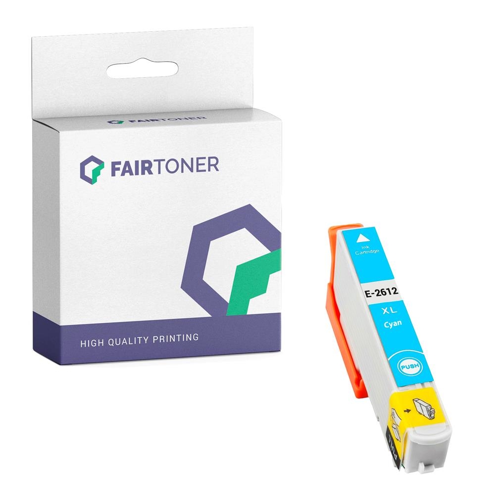 FairToner kompatibel für Epson Tintenpatrone C13T26124012 / 26 Cyan