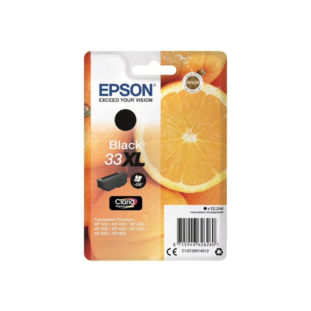 Original Epson Tintenpatrone C13T33514012 / 33XL Schwarz